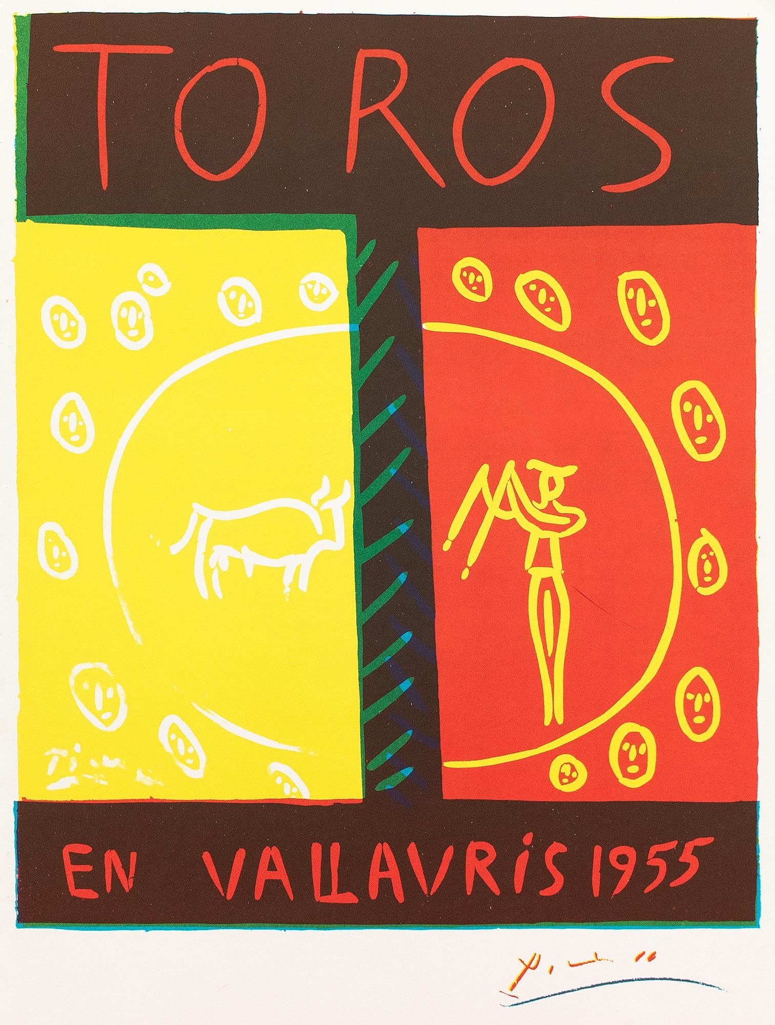 1957 After Pablo Picasso, Poster "Bulls in Vallauris 1955" - 3