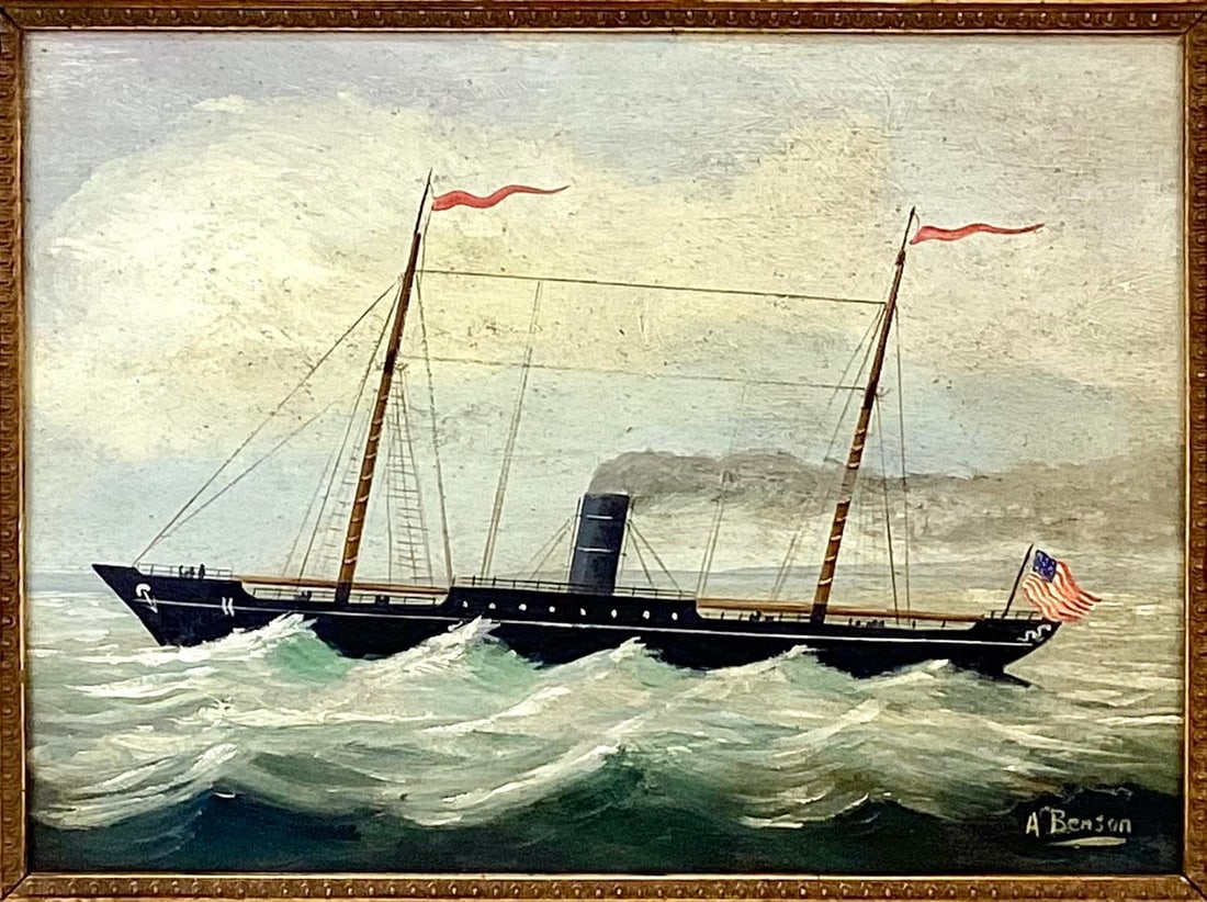 19th Century American School Nautical Painting - 2