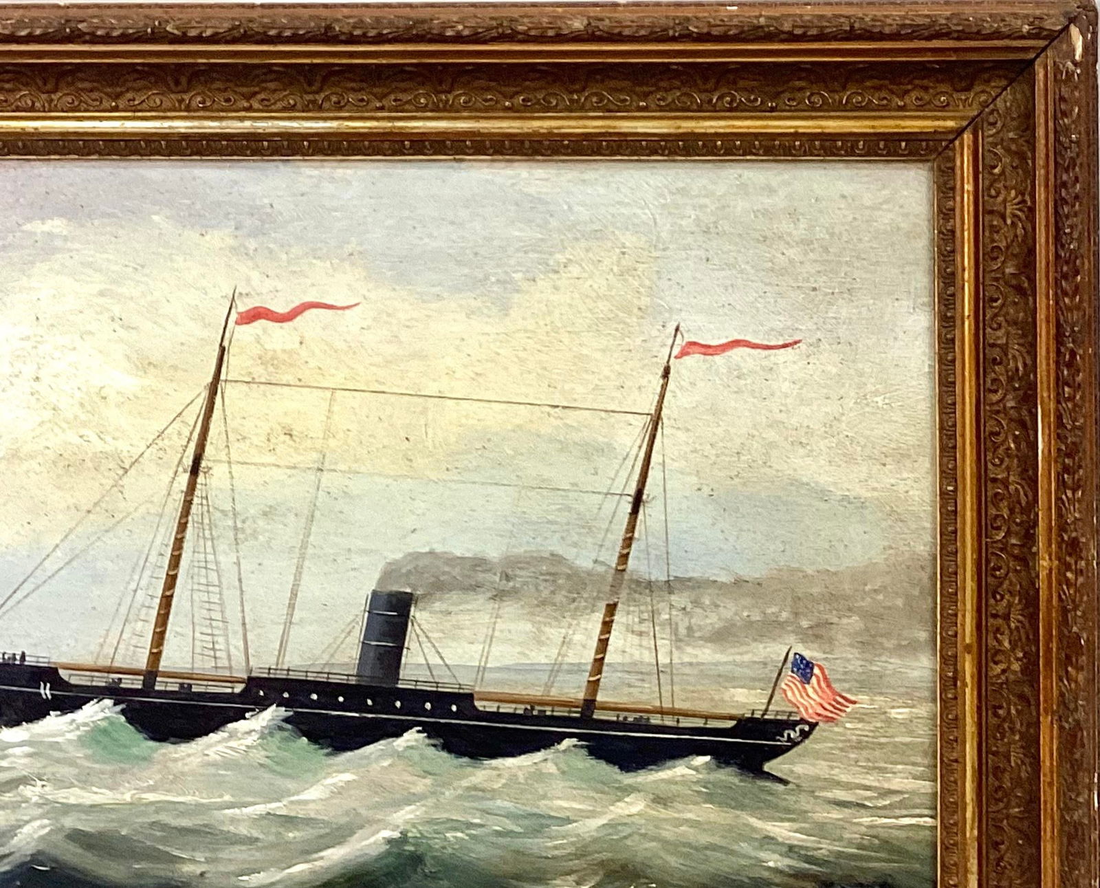 19th Century American School Nautical Painting - 5