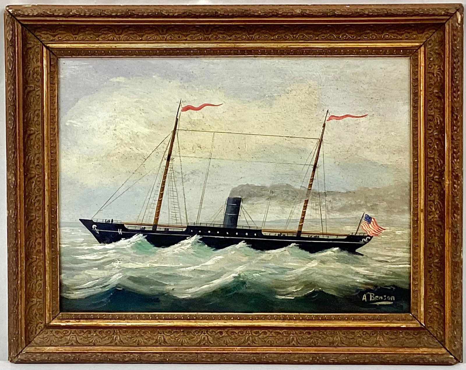 19th Century American School Nautical Painting - 9