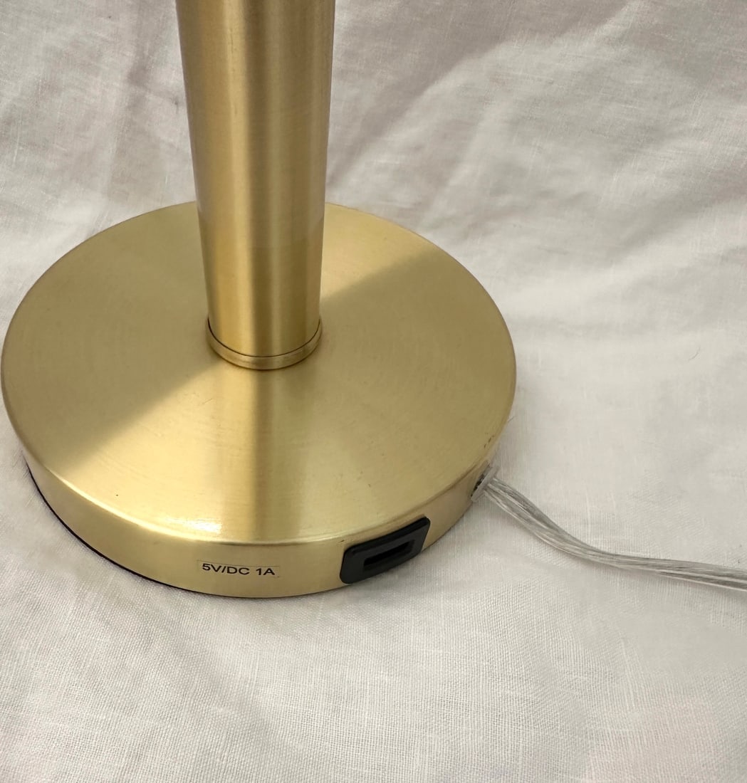 Pair of Brushed Gold & Lucite Table Lamps - 8