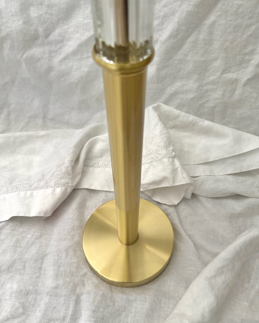 Pair of Brushed Gold & Lucite Table Lamps - 9