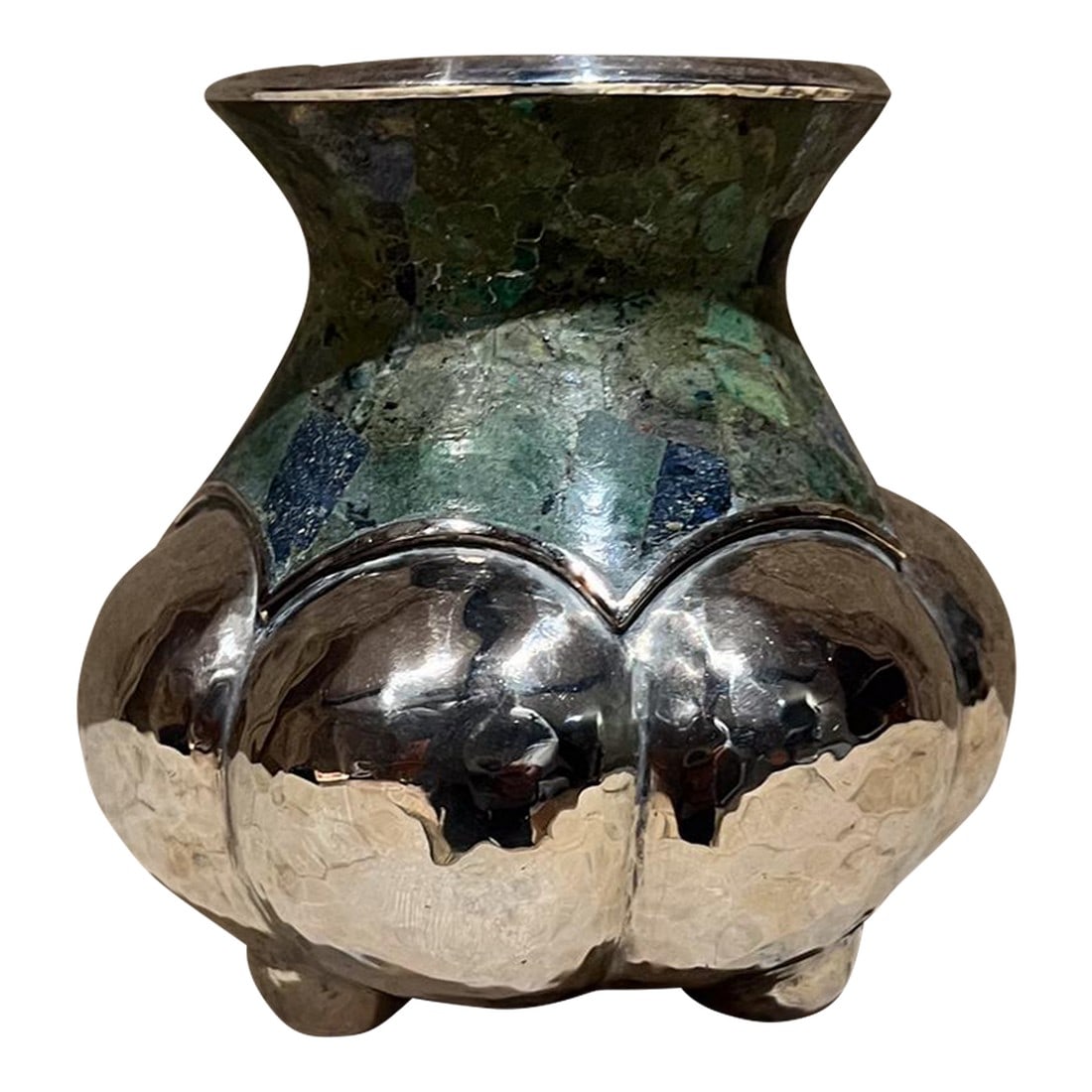 1960s Los Castillo Silver Turquoise Vase Taxco Mosaico Azteca (1 of 7)