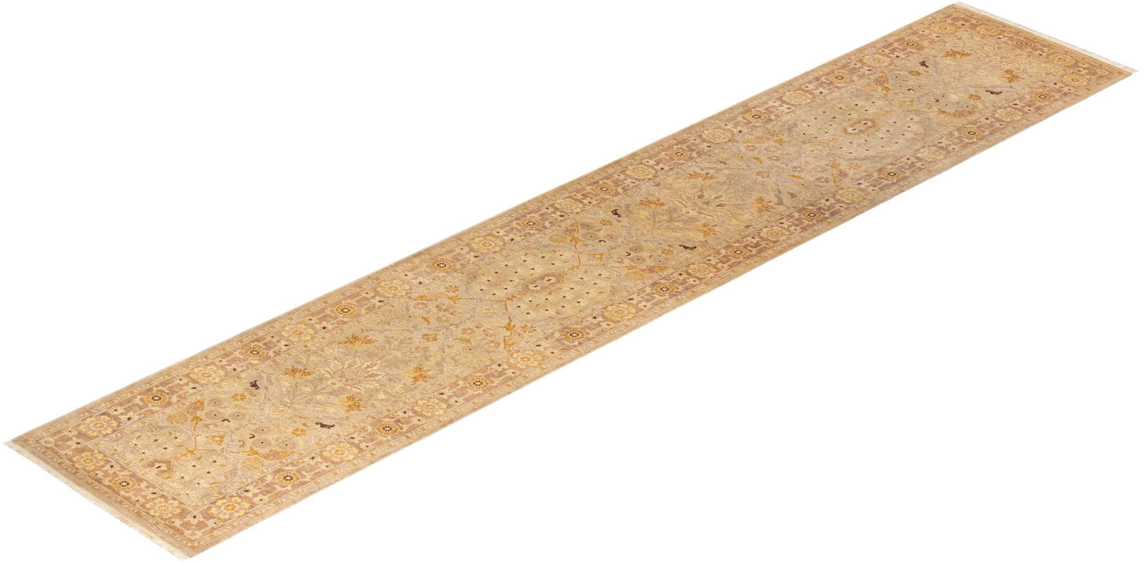 Eclectic, One-of-a-Kind Hand-Knotted Runner Rug - Ivory, 2' 7" x 14' 2" - 8