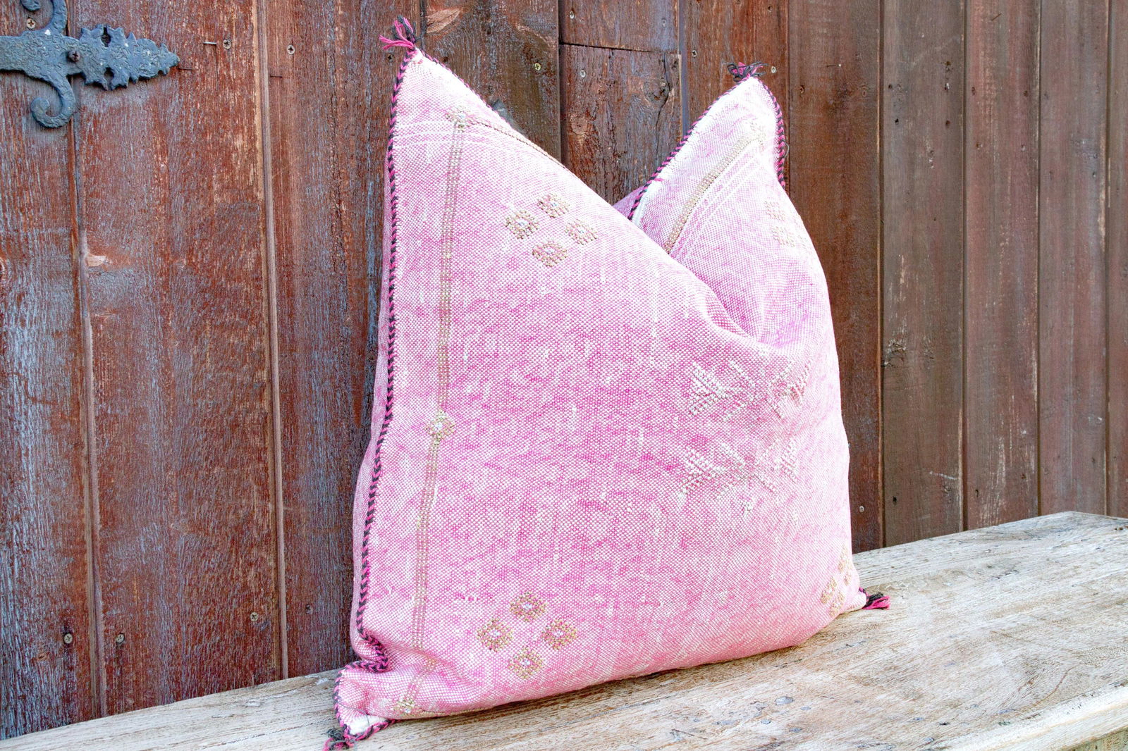 Sonia Large Square Moroccan Silk Rug Pillow - 3