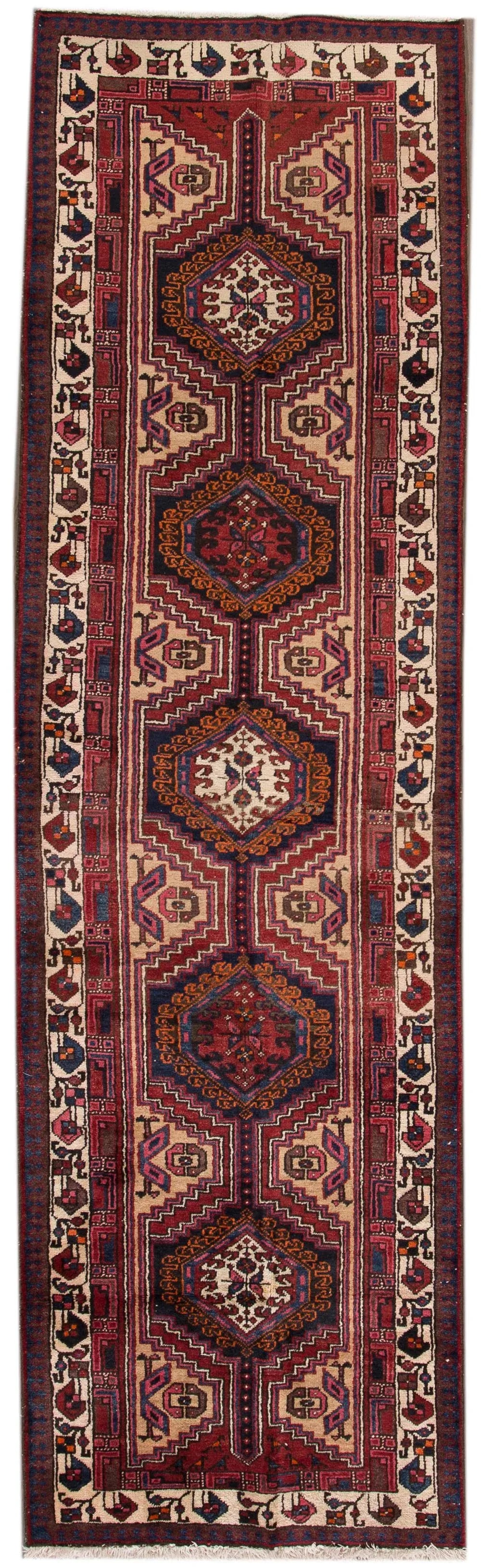 Vintage Persian Hamadan Rug, 2'9" X 10'1" - 8