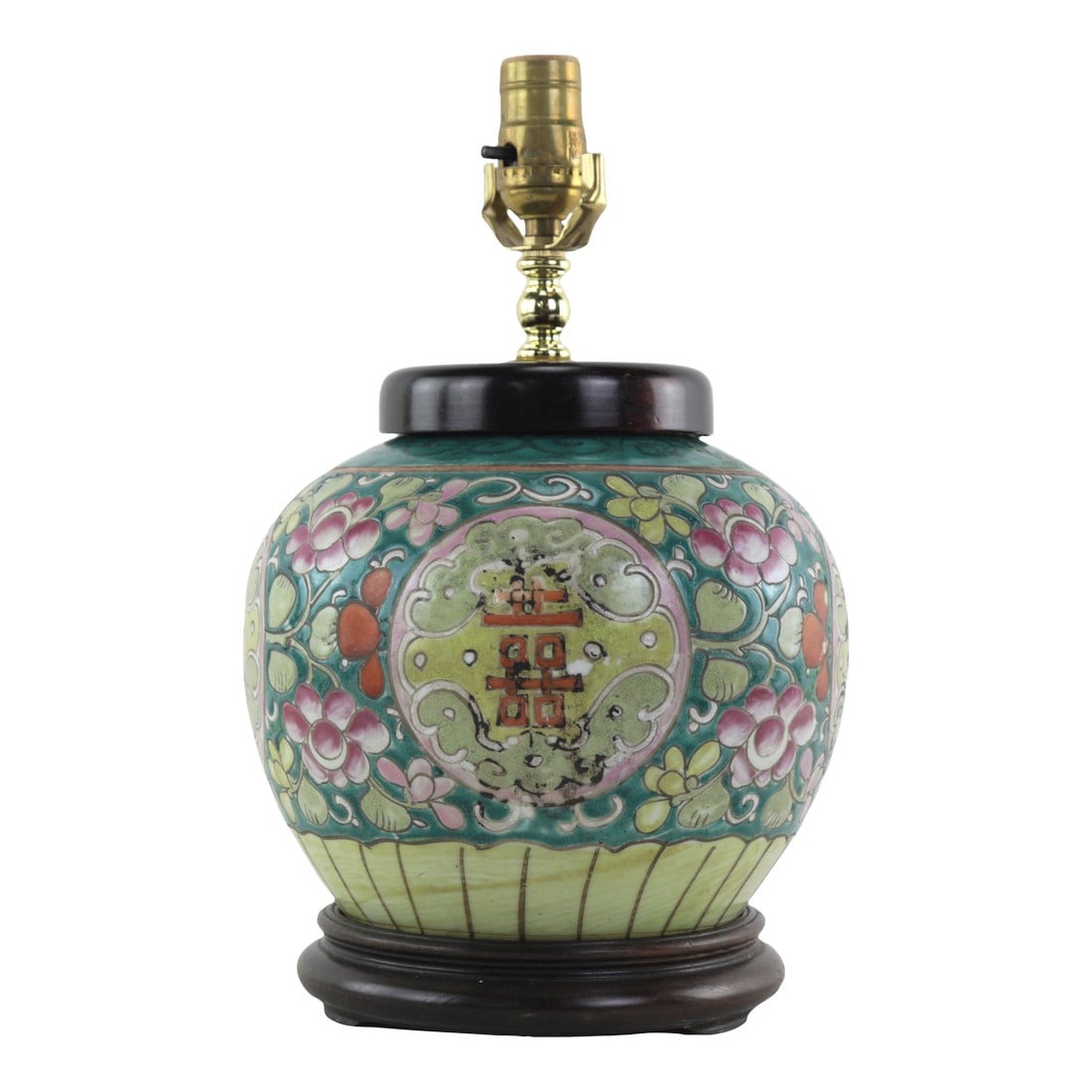 Table Lamp Made of Chinese Early 20th Century Famille Rose Double Happiness Vase (1 of 10)