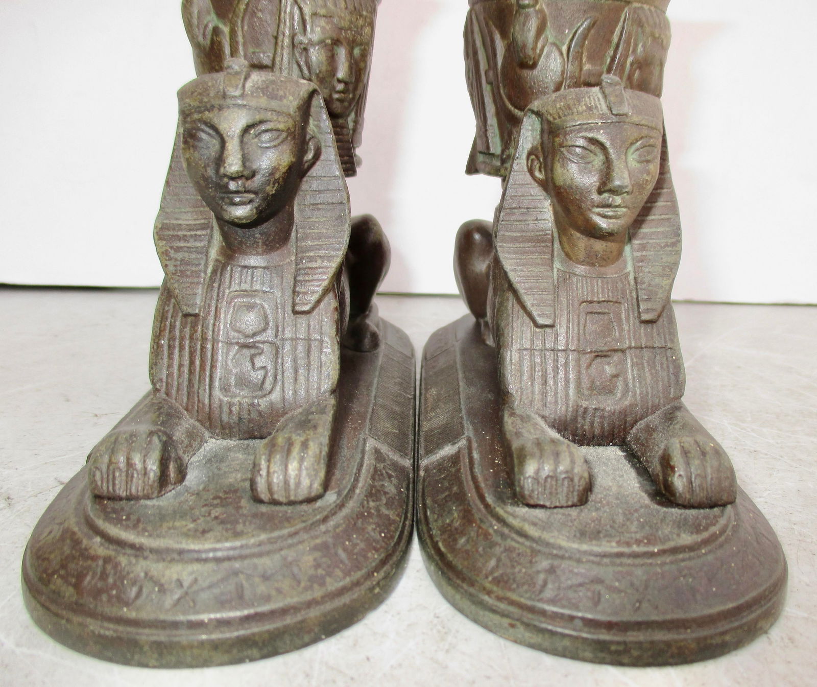 Egyptian Revival Sphinx's Candlesticks Vintage 1920s- Pair of 2 - 4