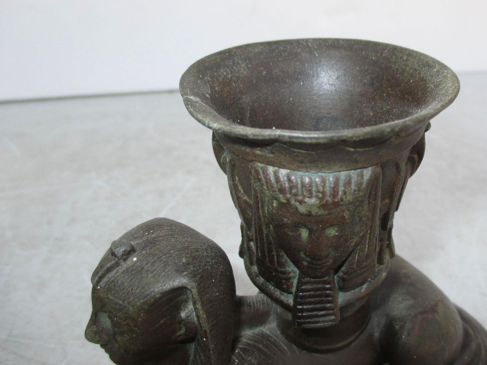 Egyptian Revival Sphinx's Candlesticks Vintage 1920s- Pair of 2 - 8