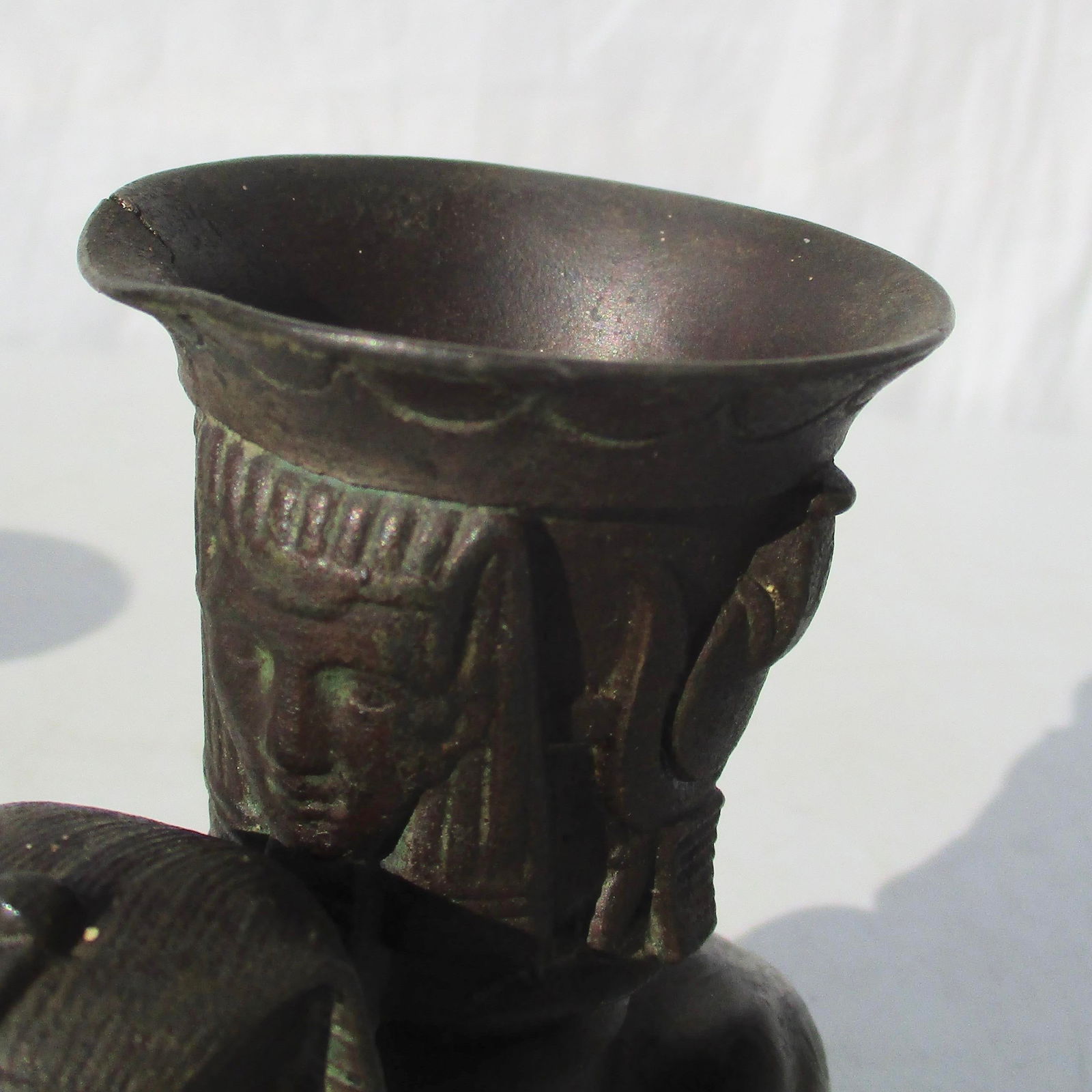 Egyptian Revival Sphinx's Candlesticks Vintage 1920s- Pair of 2 - 9