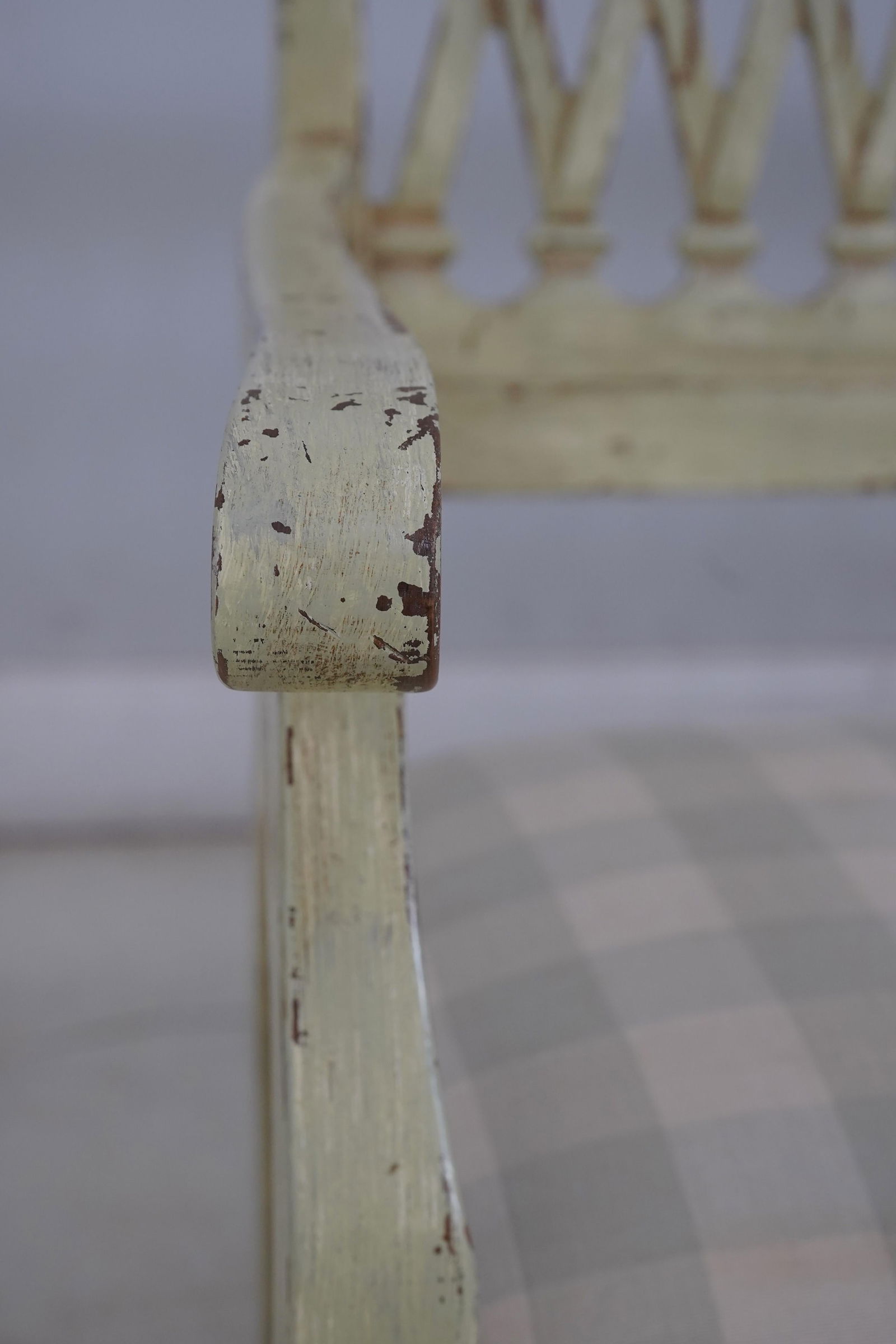 Italian Style Paint Decorated Settee Bench - 3