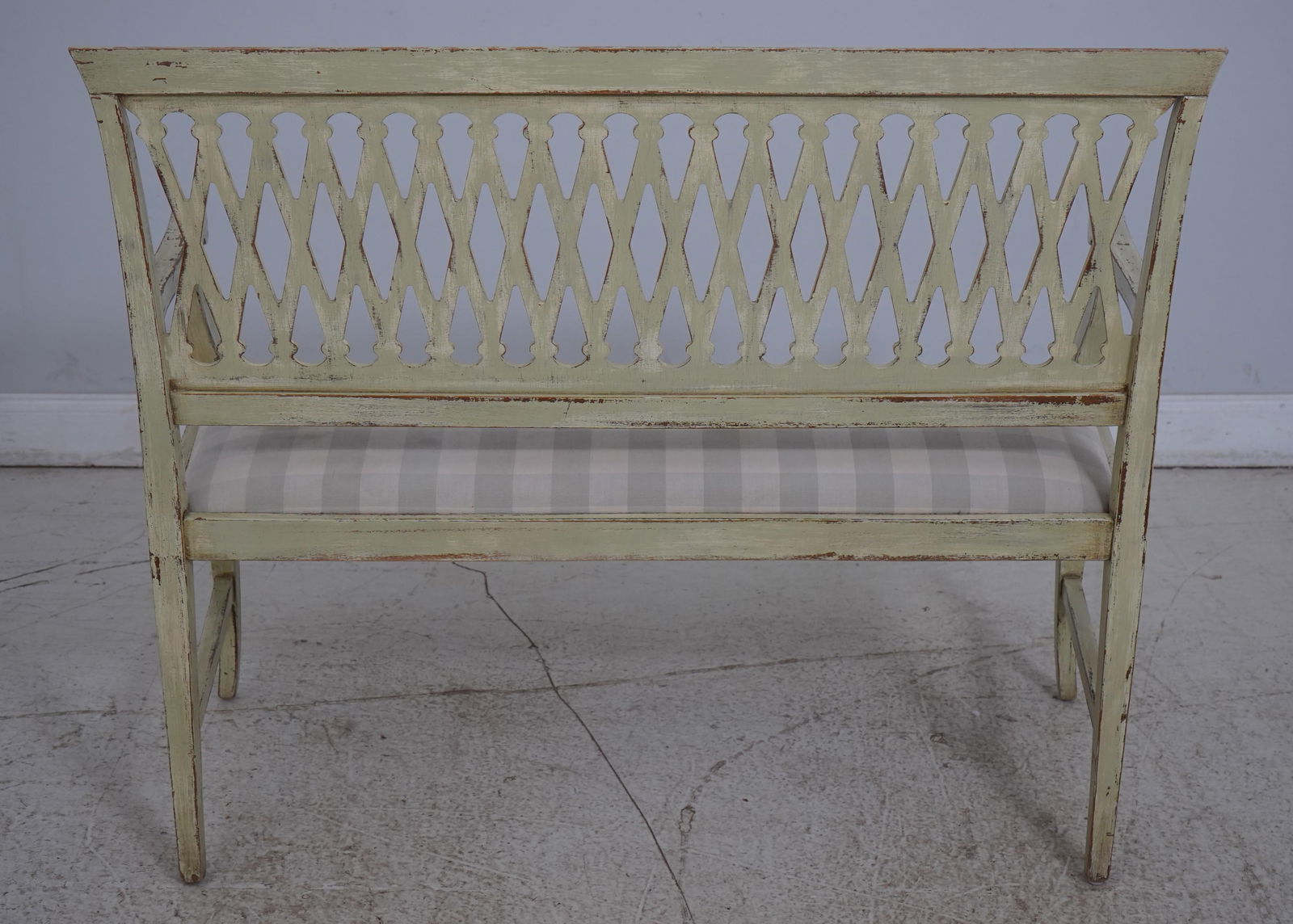 Italian Style Paint Decorated Settee Bench - 6