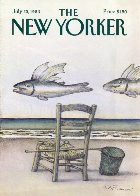 1983 Vintage New Yorker Cover, July 25 (Andre Francois), Original New Yorker Magazine Cover, Sports, - 2