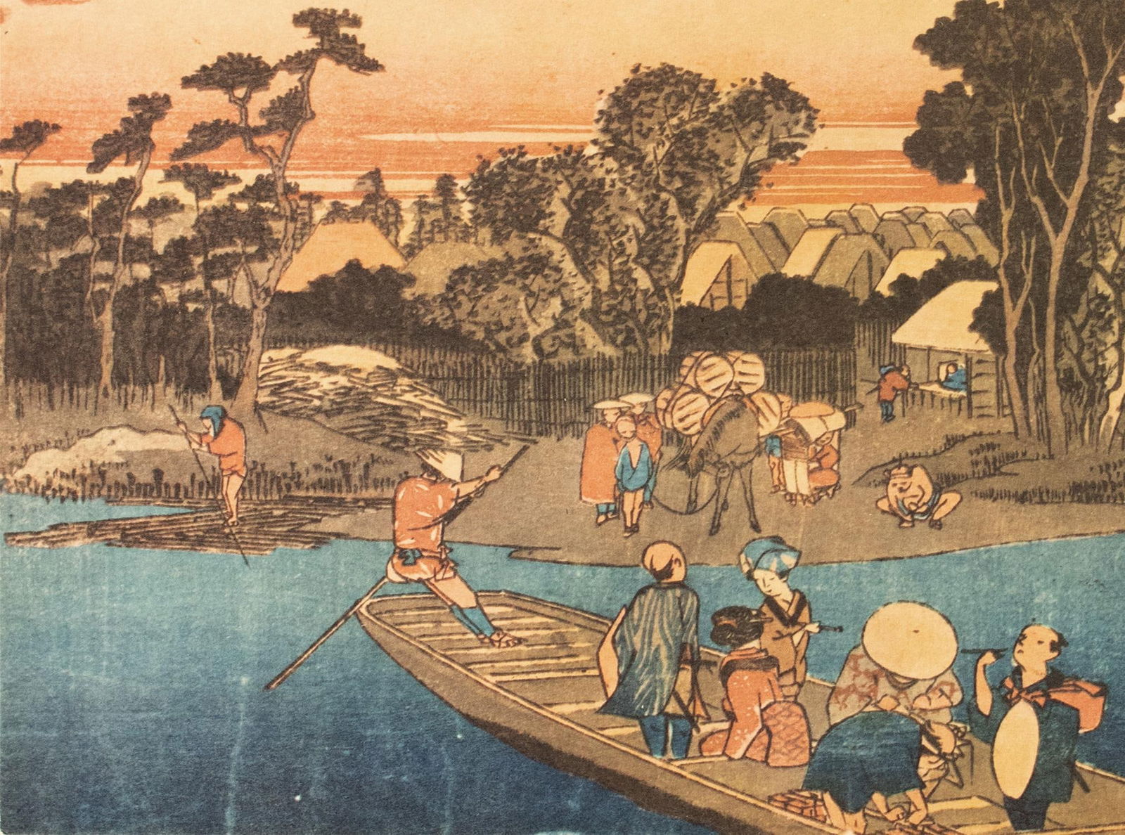 1960 After Hiroshige "The 53 Stations of Tokaido Road: 2nd Station", Ukiyo-E Print From France - 6