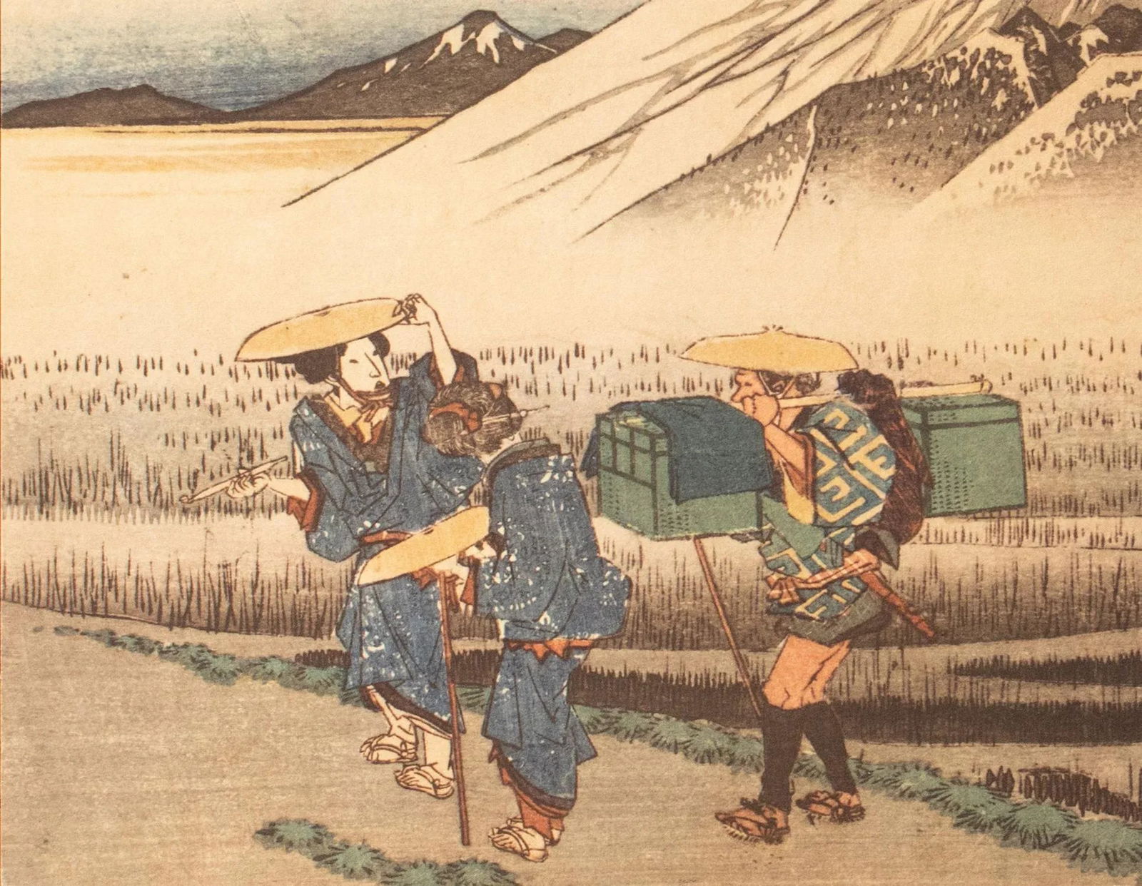 1960 After Hiroshige "The 53 Stations of Tokaido Road: 13th Station" French Ukiyo-E Print - 6