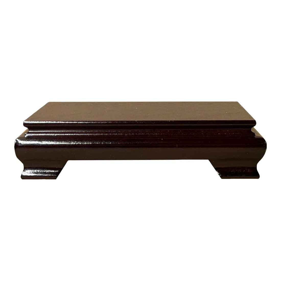 8" Reddish Brown Wood Rectangular Display Stand Riser Easel: Present your items with understated elegance using the Reddish Brown Wood Simple Flair Legs Rectangular Display Stand Riser Easel. This versatile display stand features a rich reddish-brown wood