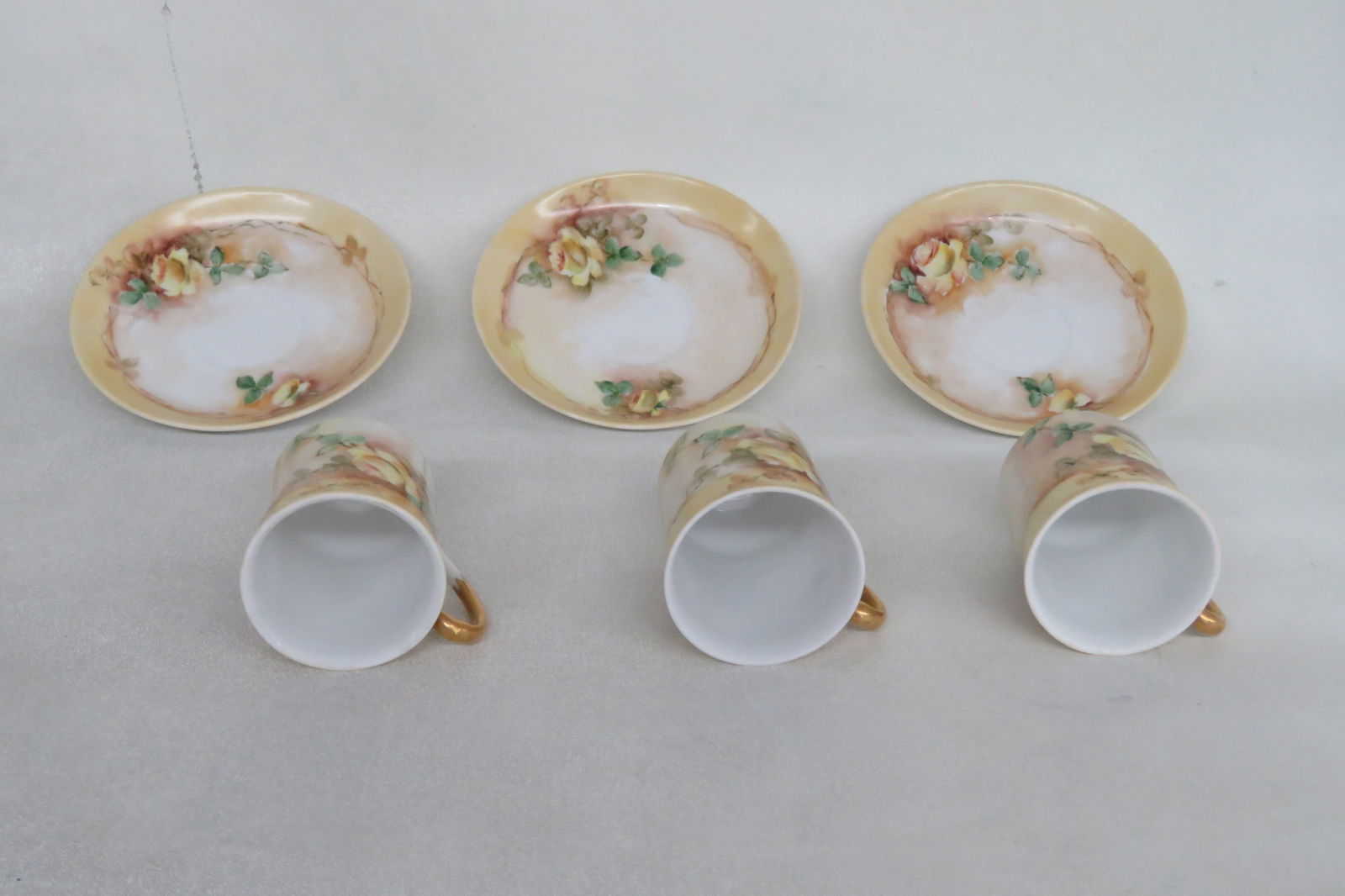 Austria W Porcelain Set of 3 Coffee Espresso Cups and Saucers - 7