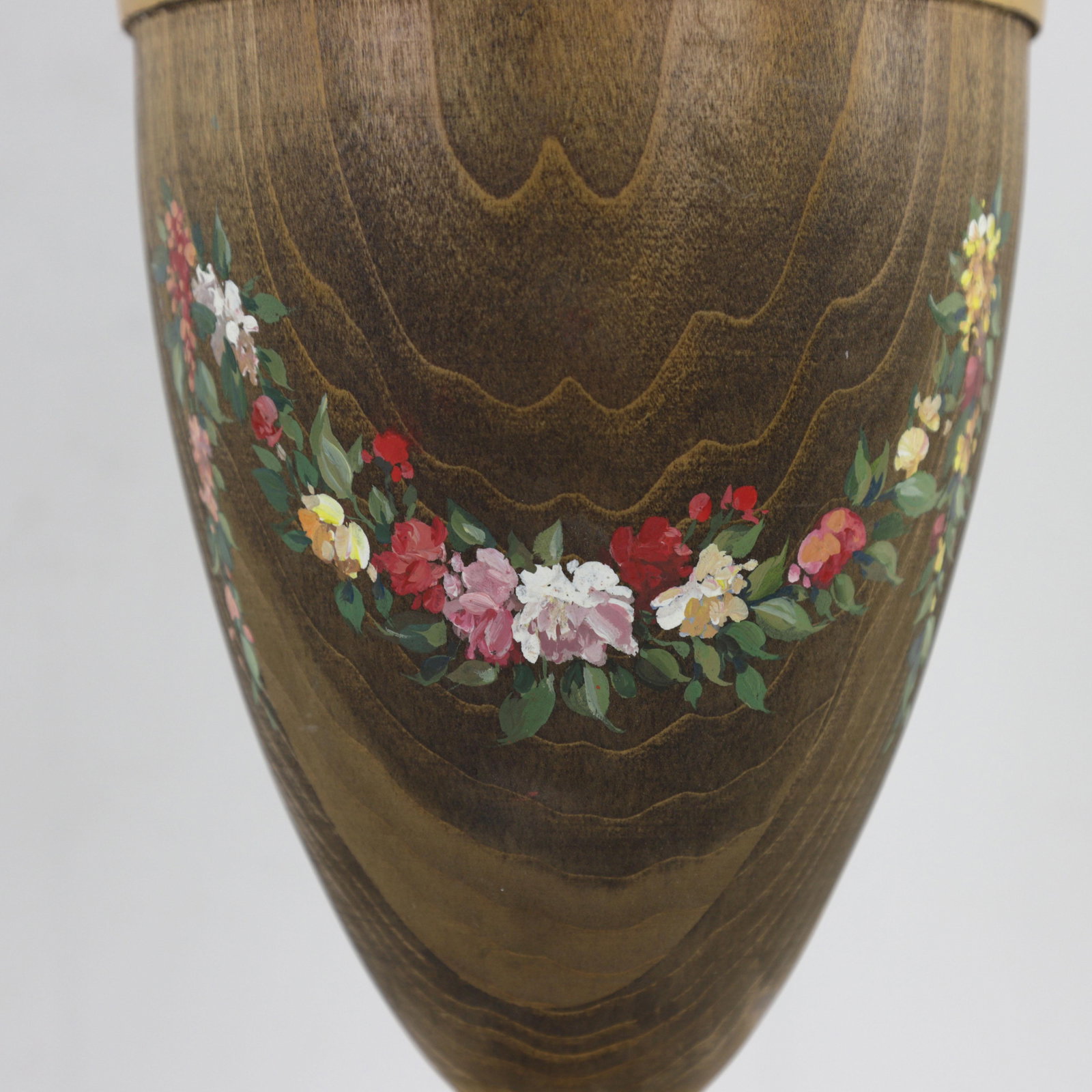 1970s Traquil Lake Faux Wood Urn Table Lamp - 8
