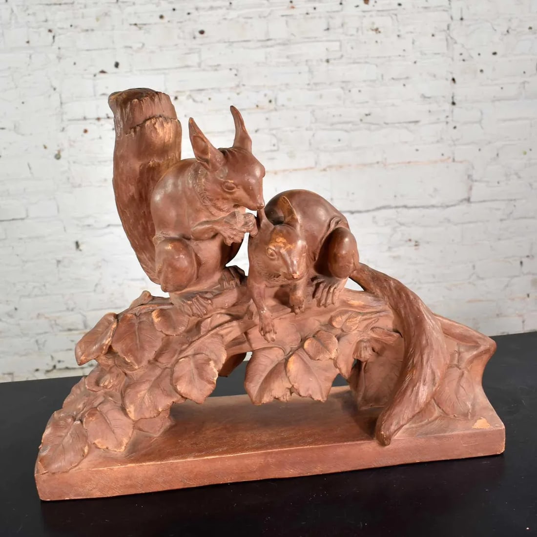 Antique Terracotta Lifesize Sculpture of Squirrels by Leo Amaury & Stamped R D'Arly France - 2