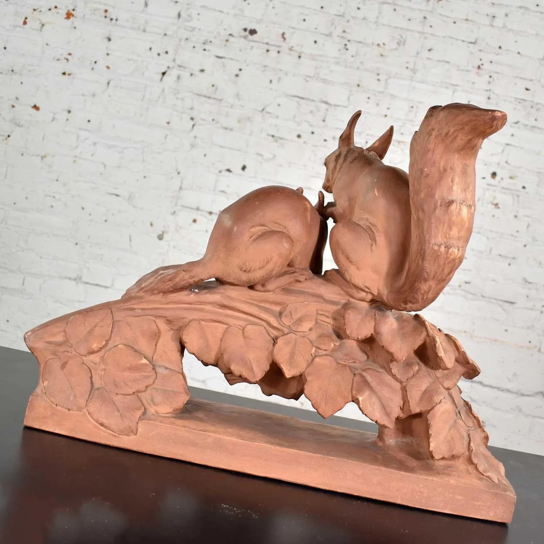 Antique Terracotta Lifesize Sculpture of Squirrels by Leo Amaury & Stamped R D'Arly France - 6