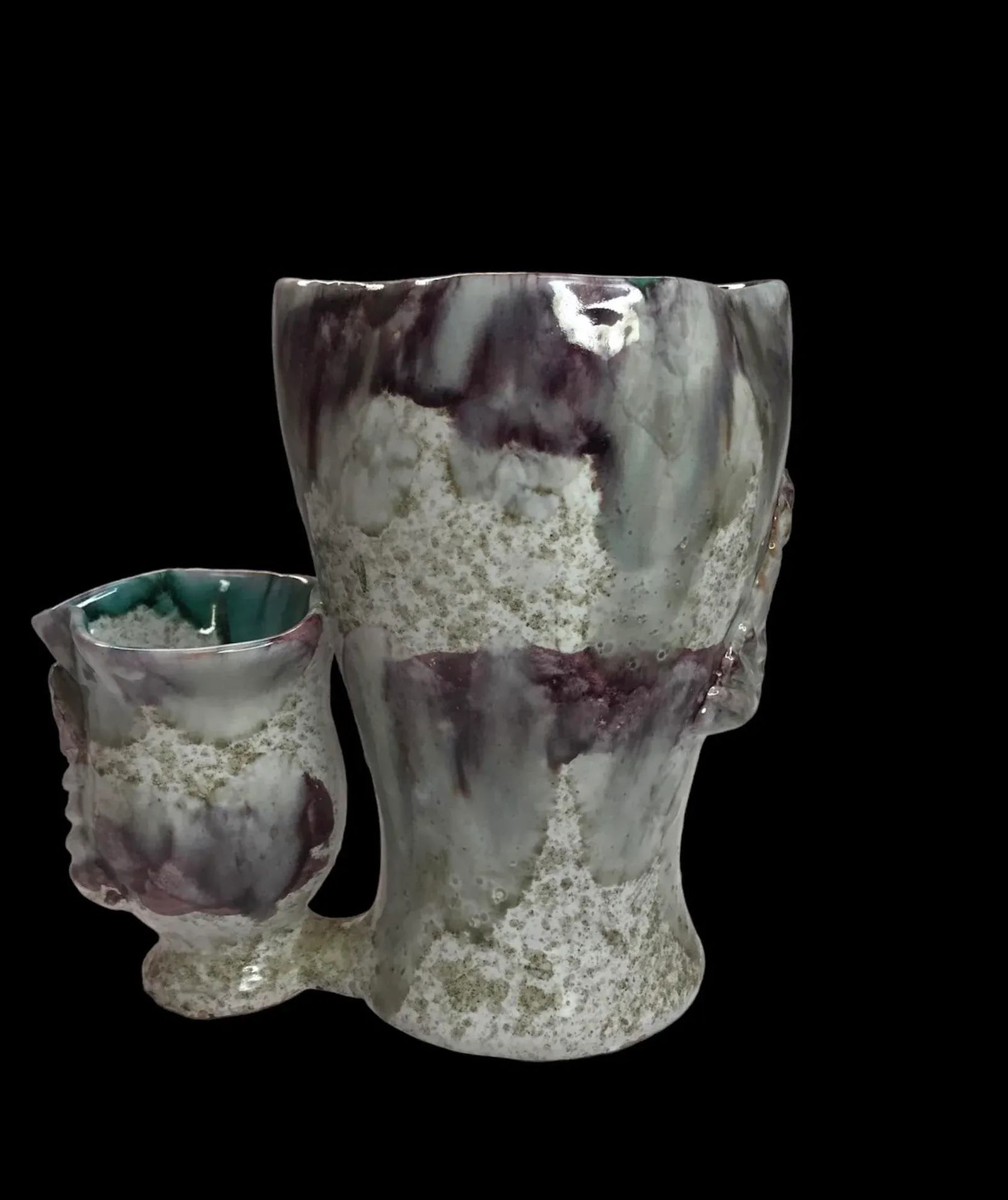 Italian Majolica Mediterranean Sea Life Pottery Mid 20th Century Vase - 5