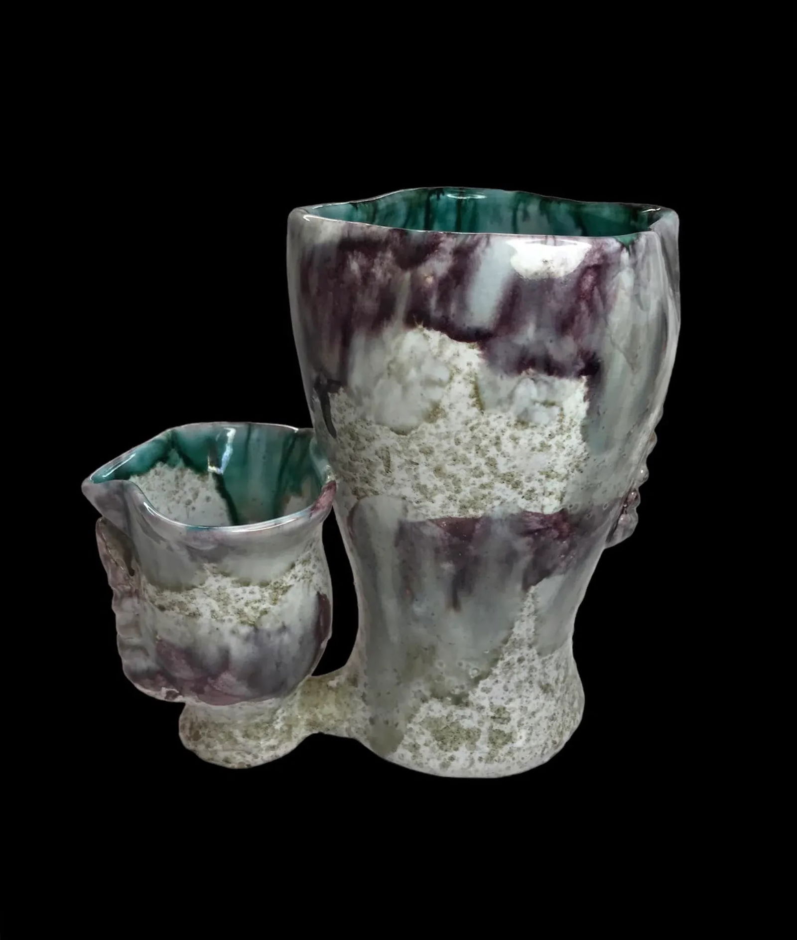 Italian Majolica Mediterranean Sea Life Pottery Mid 20th Century Vase - 8