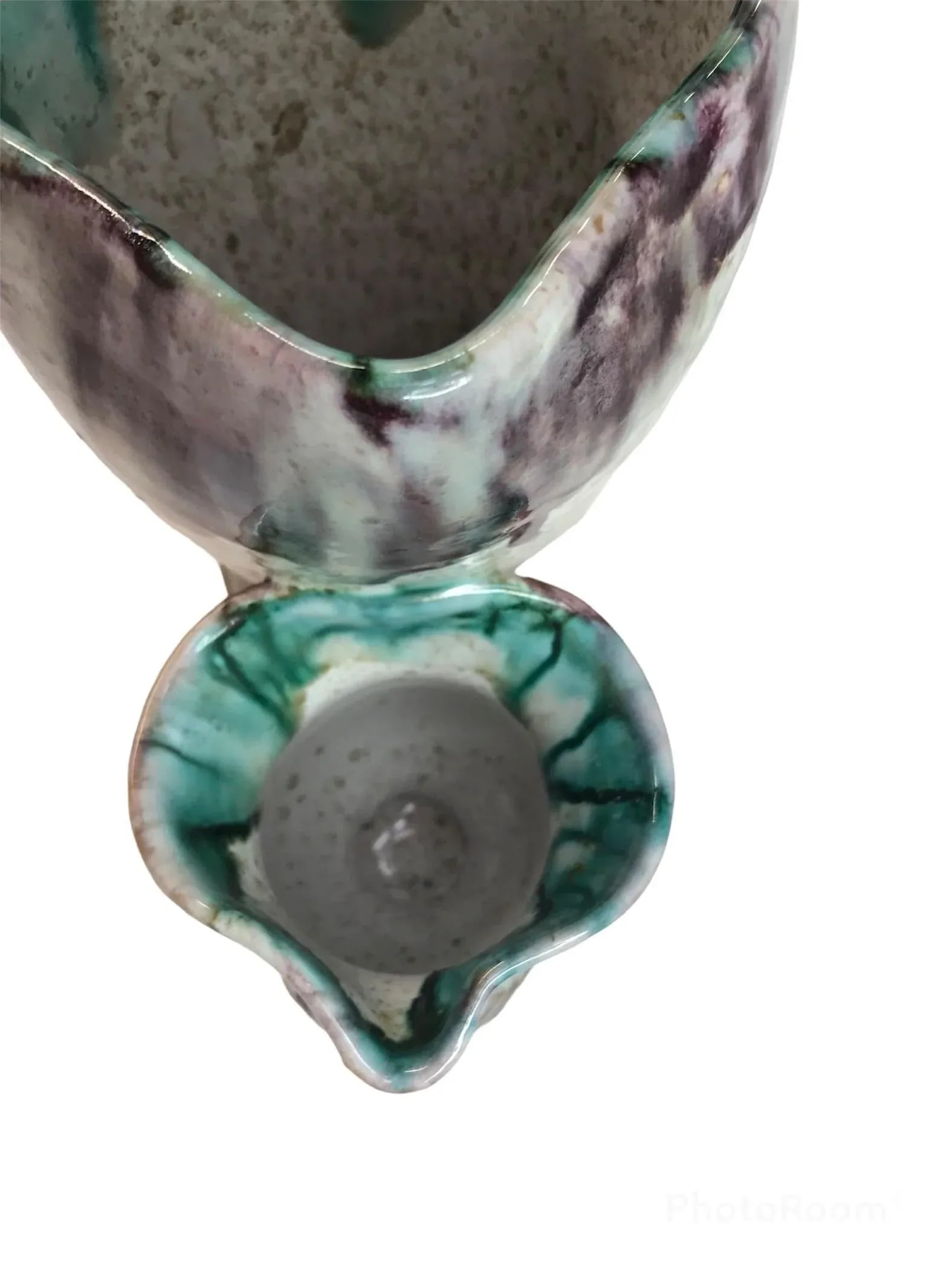 Italian Majolica Mediterranean Sea Life Pottery Mid 20th Century Vase - 9