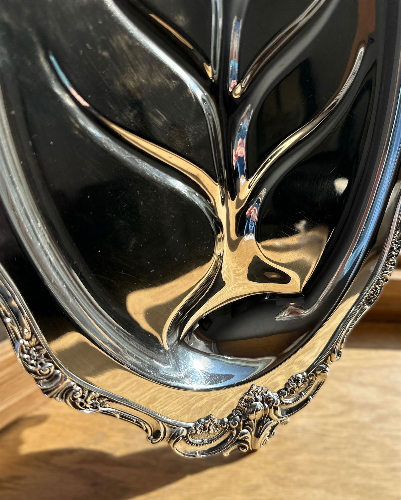 1940s Baroque Wallace Silver-Plate Serving Meat Platter - 4