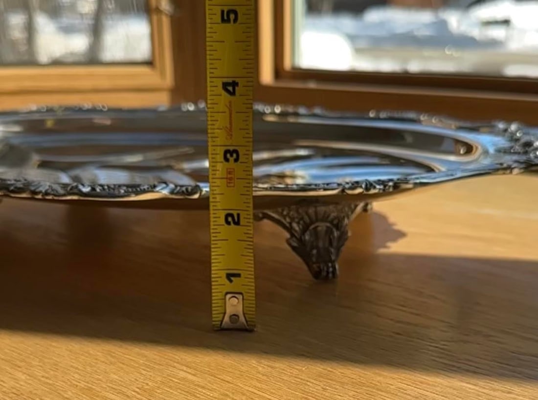 1940s Baroque Wallace Silver-Plate Serving Meat Platter - 8