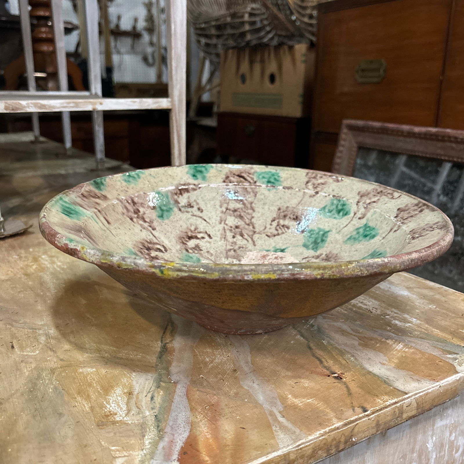 Mid 20th Century Speckled Decorative Ceramic Bowl - 2