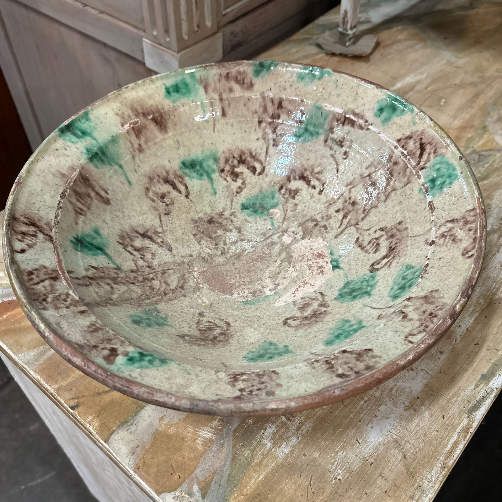 Mid 20th Century Speckled Decorative Ceramic Bowl - 6