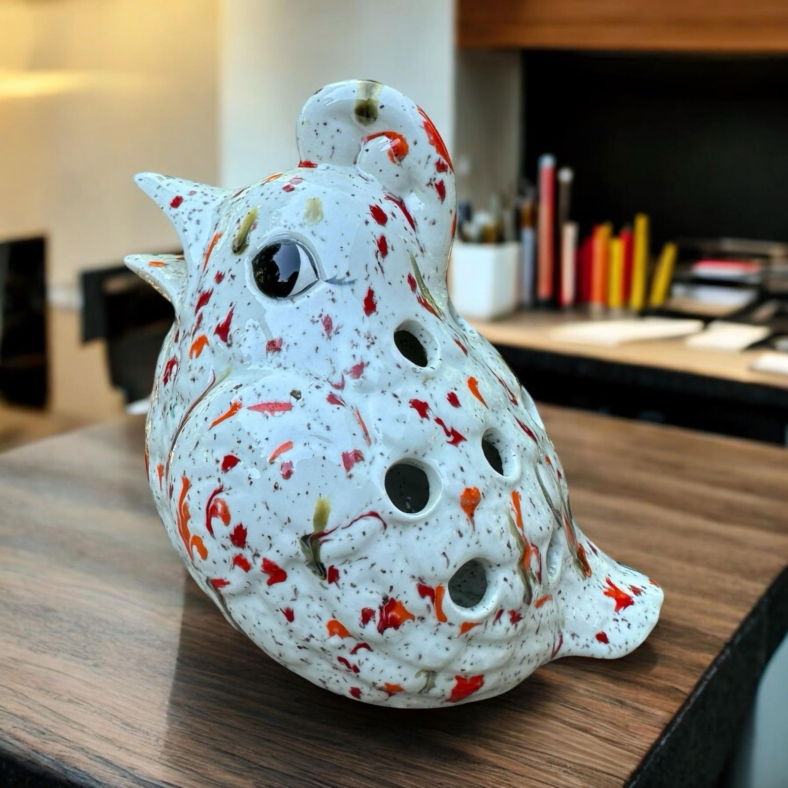 Vintage Splatterware Rooster Chicken Decor - 11