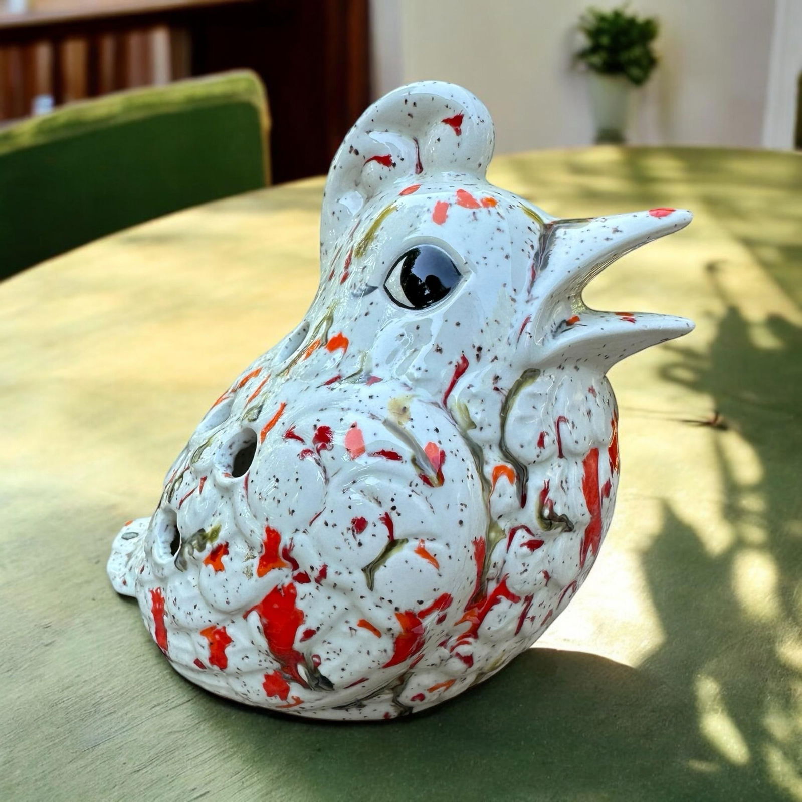 Vintage Splatterware Rooster Chicken Decor - 2