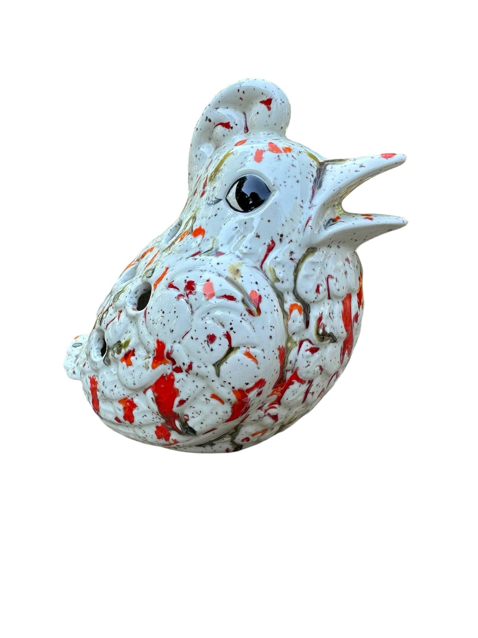 Vintage Splatterware Rooster Chicken Decor - 7