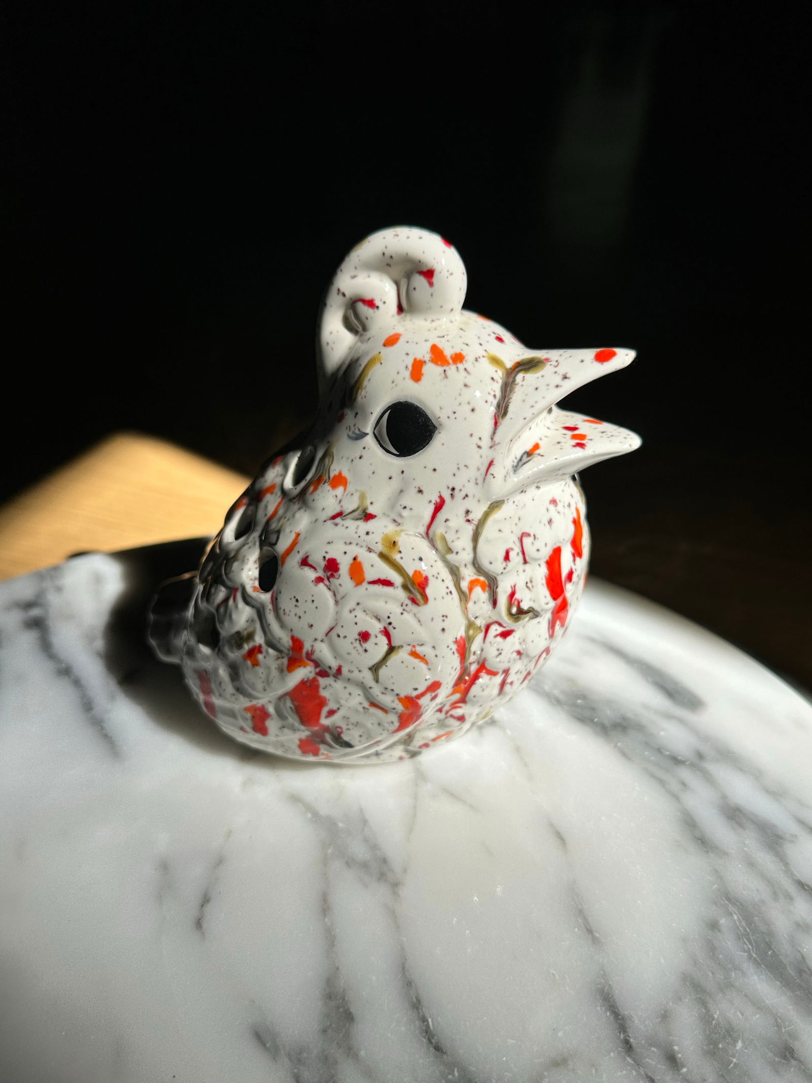 Vintage Splatterware Rooster Chicken Decor - 9