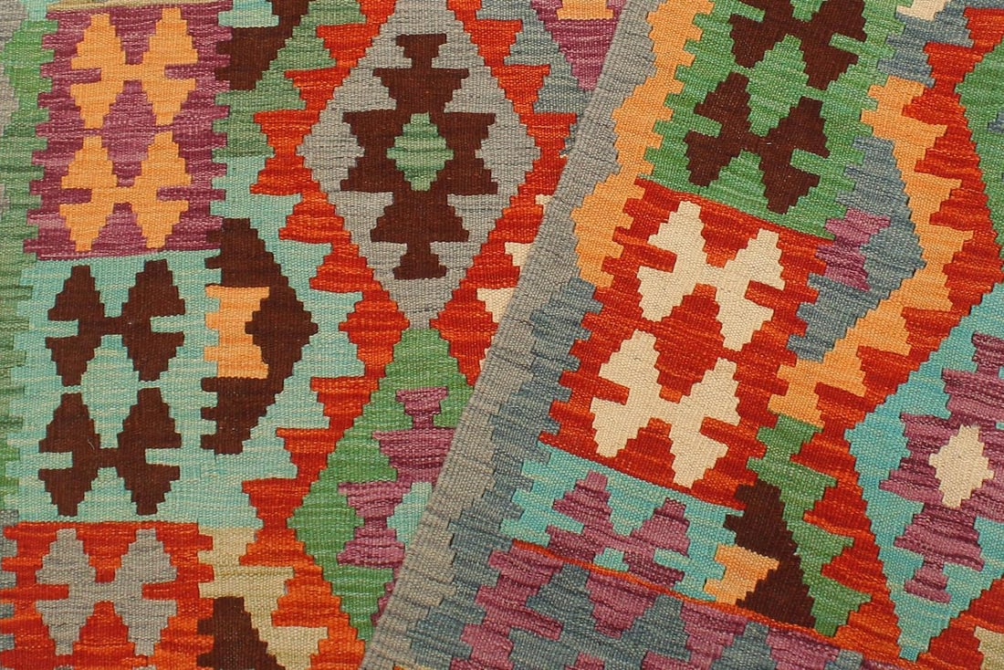 1990s Southwestern Style Kilim Rust Gray Wool Rug - 4'2" X 5'10" - 6