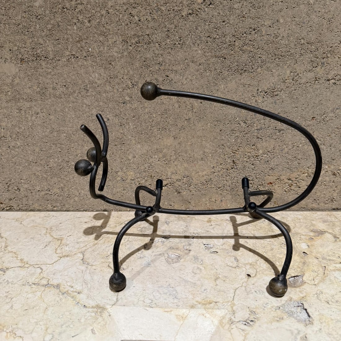 1960s Abstract Animal Iron Wine Bottle Holder - 4