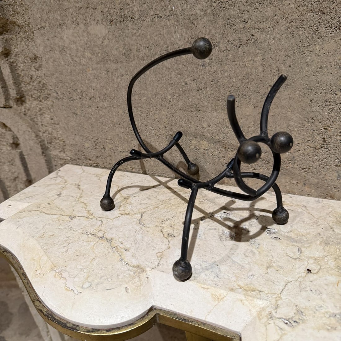 1960s Abstract Animal Iron Wine Bottle Holder - 7