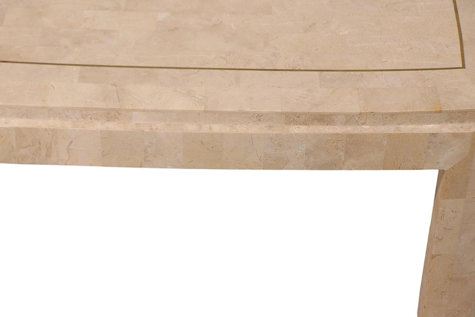 Tessellated Stone and Brass End Side Table by Maitland Smith C. 1984 - 12