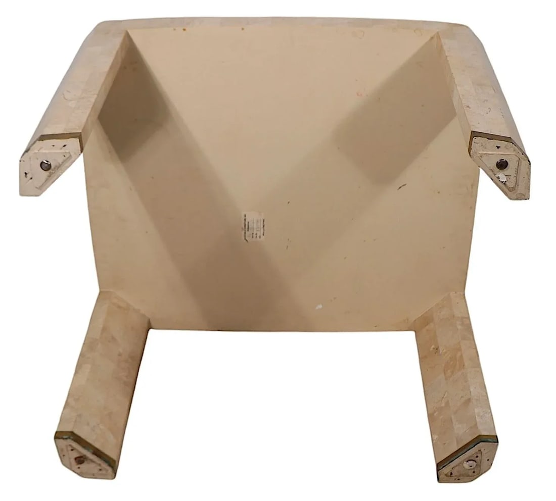 Tessellated Stone and Brass End Side Table by Maitland Smith C. 1984 - 2