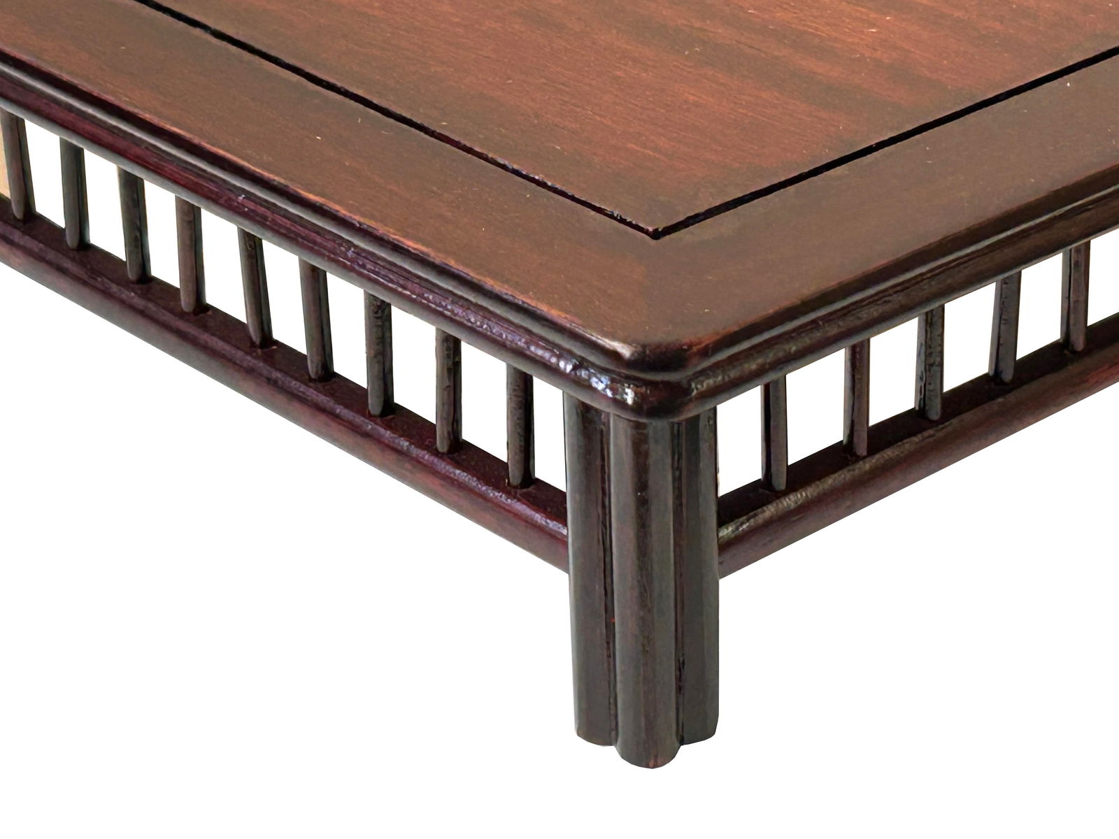 7" Brown Rectangular Simple Bar Pattern Wood Display Stand Riser - 7