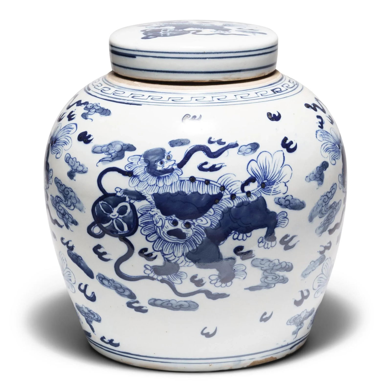 Chinese Blue and White Jar with Mythical Fu Lions - 2