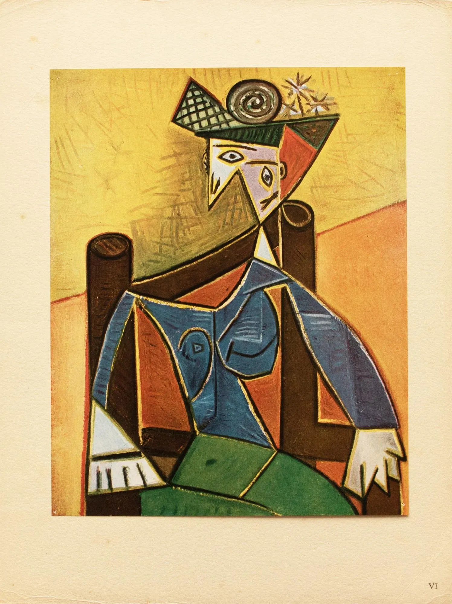 1946 After Pablo Picasso "Woman in an Armchair", Second Edition Period Offset Lithograph - 5