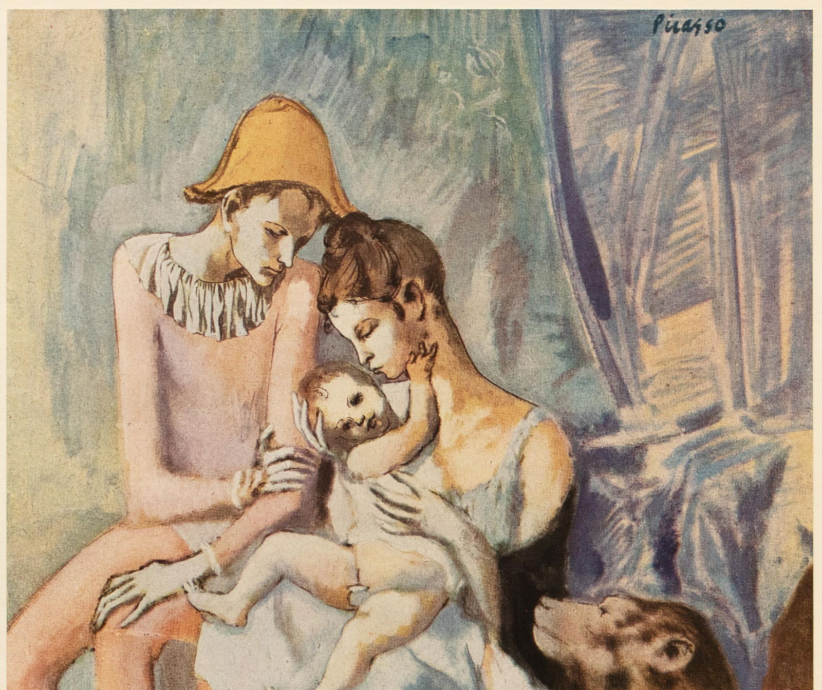 1948 After Pablo Picasso "The Acrobat's Family With a Monkey", First Edition Offset Lithograph - 3
