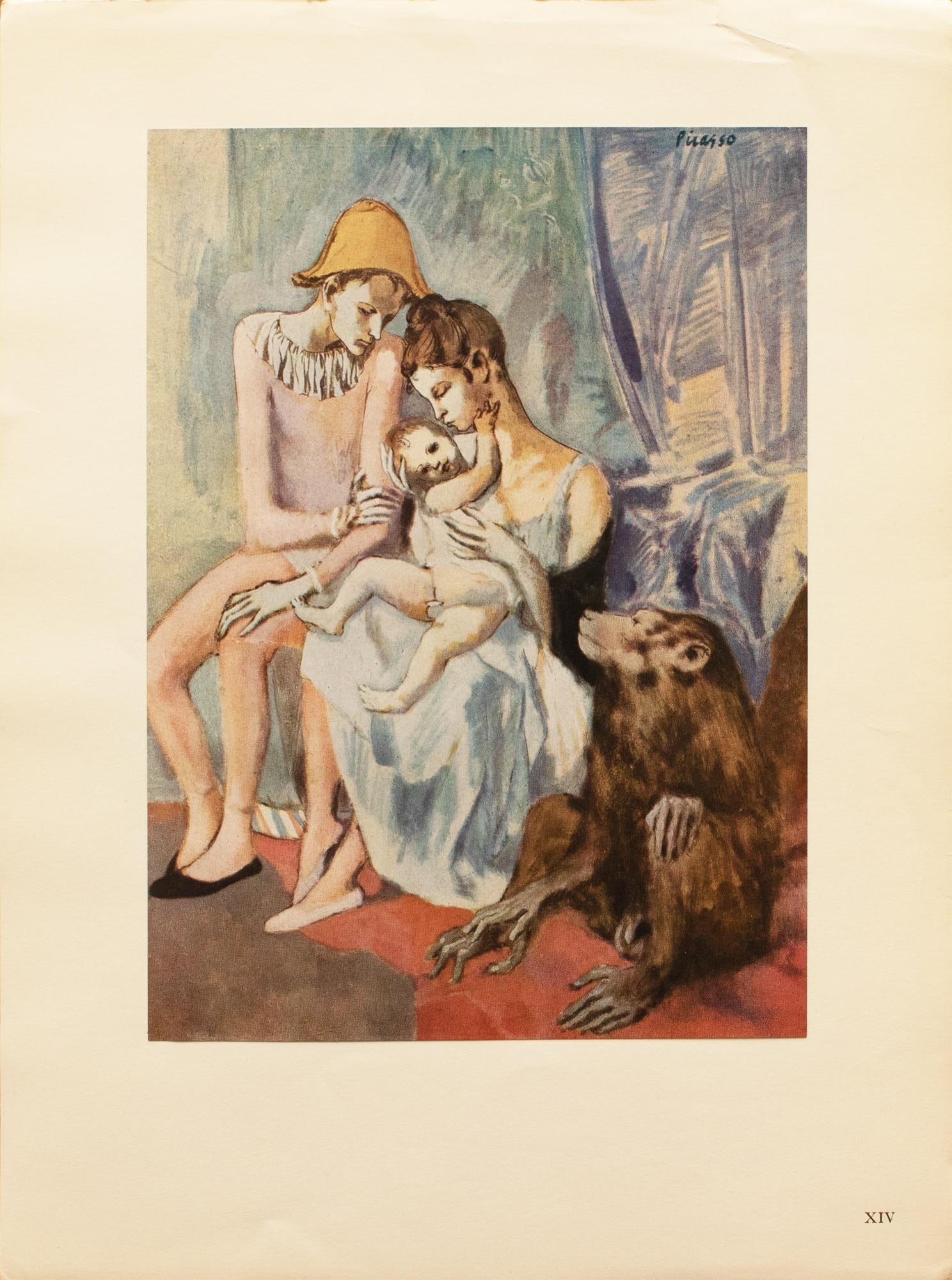 1948 After Pablo Picasso "The Acrobat's Family With a Monkey", First Edition Offset Lithograph - 5