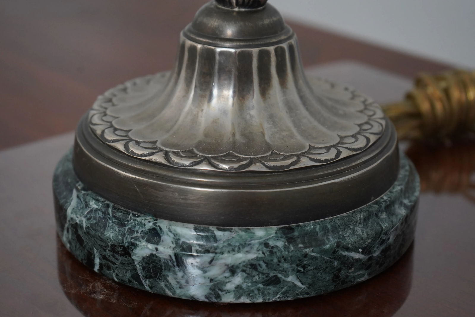 Pair Sarreid Bronze Silver Finish Candlestick Lamps - 6