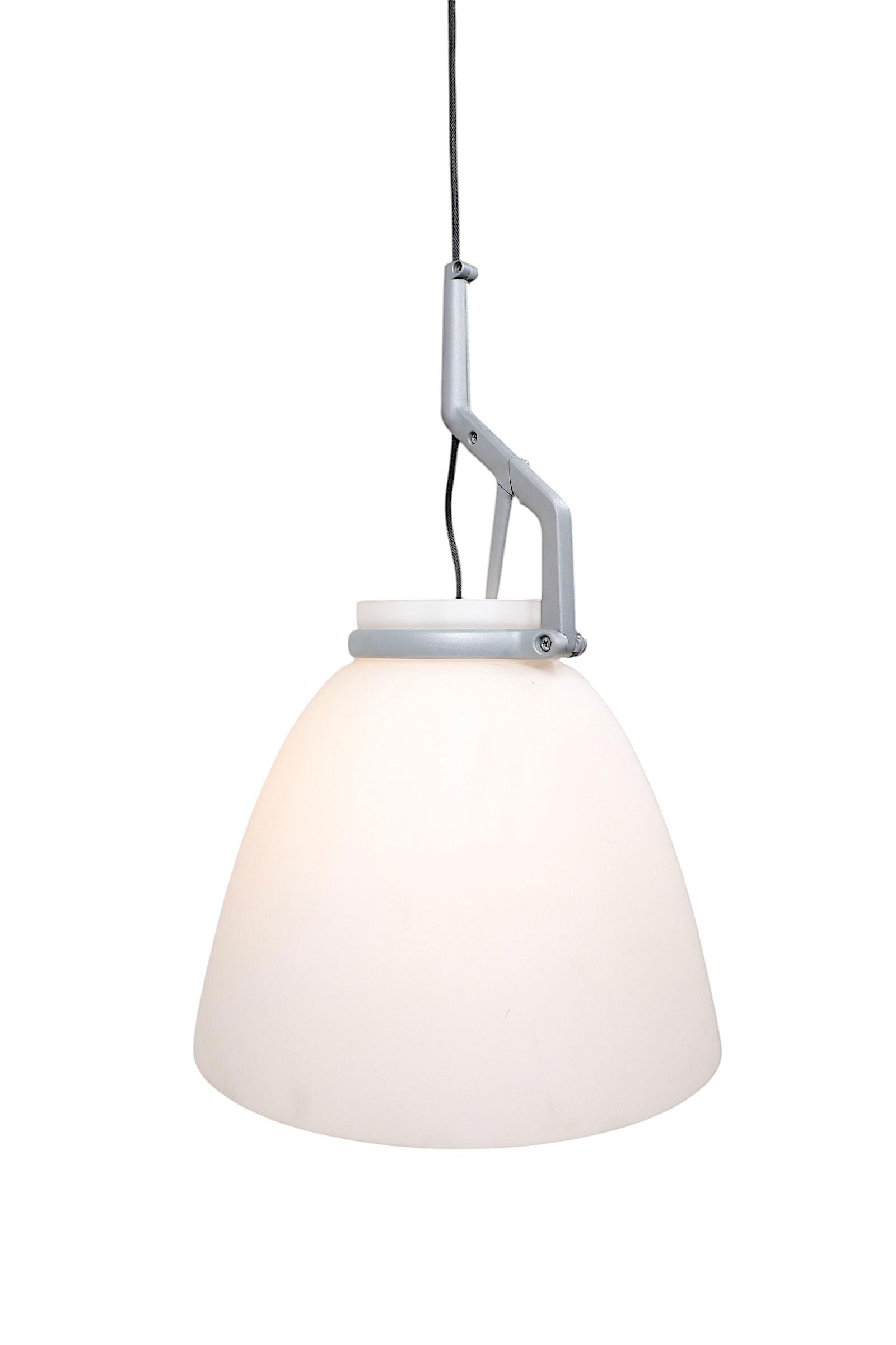 Post Modern Luce Plan Hanging Fixture Pendant Chandelier by Paolo Rizzatto C 1980/90's - 4