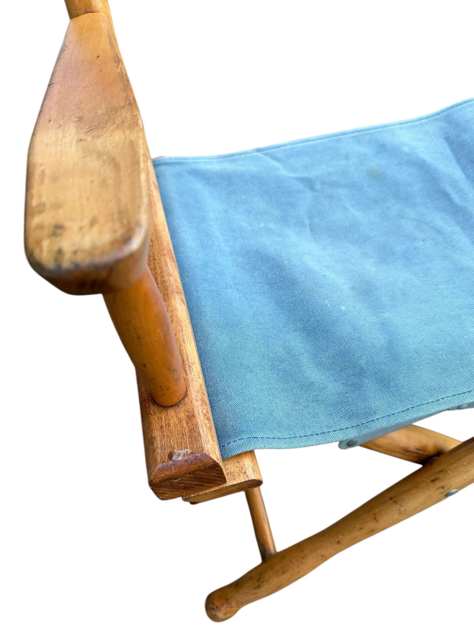 1960s Maple Folding Directors Camp Chair - A Pair With Original and New Textiles - 8