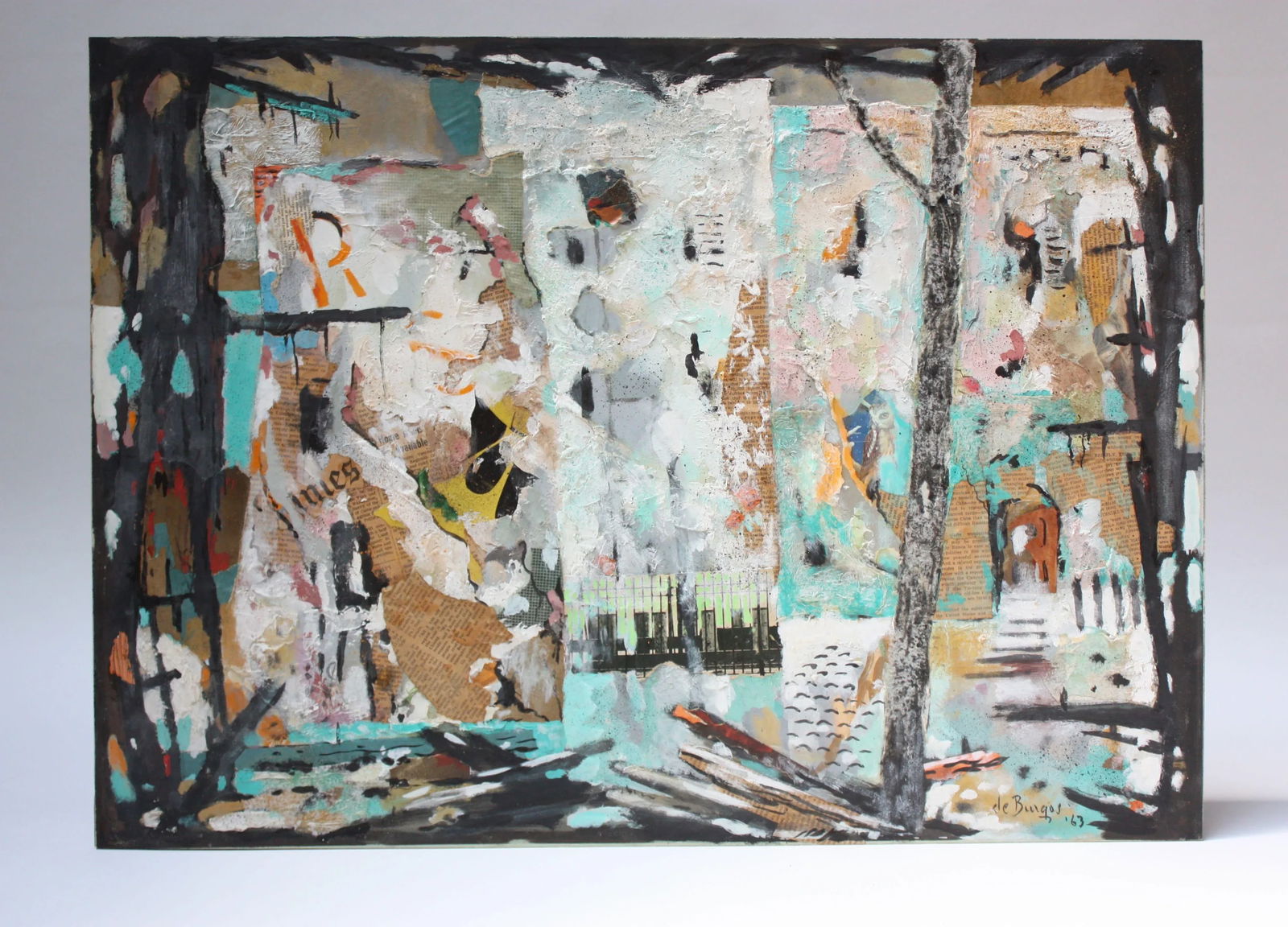 Ralph De Burgos Mixed-Media Abstract Collage - 2