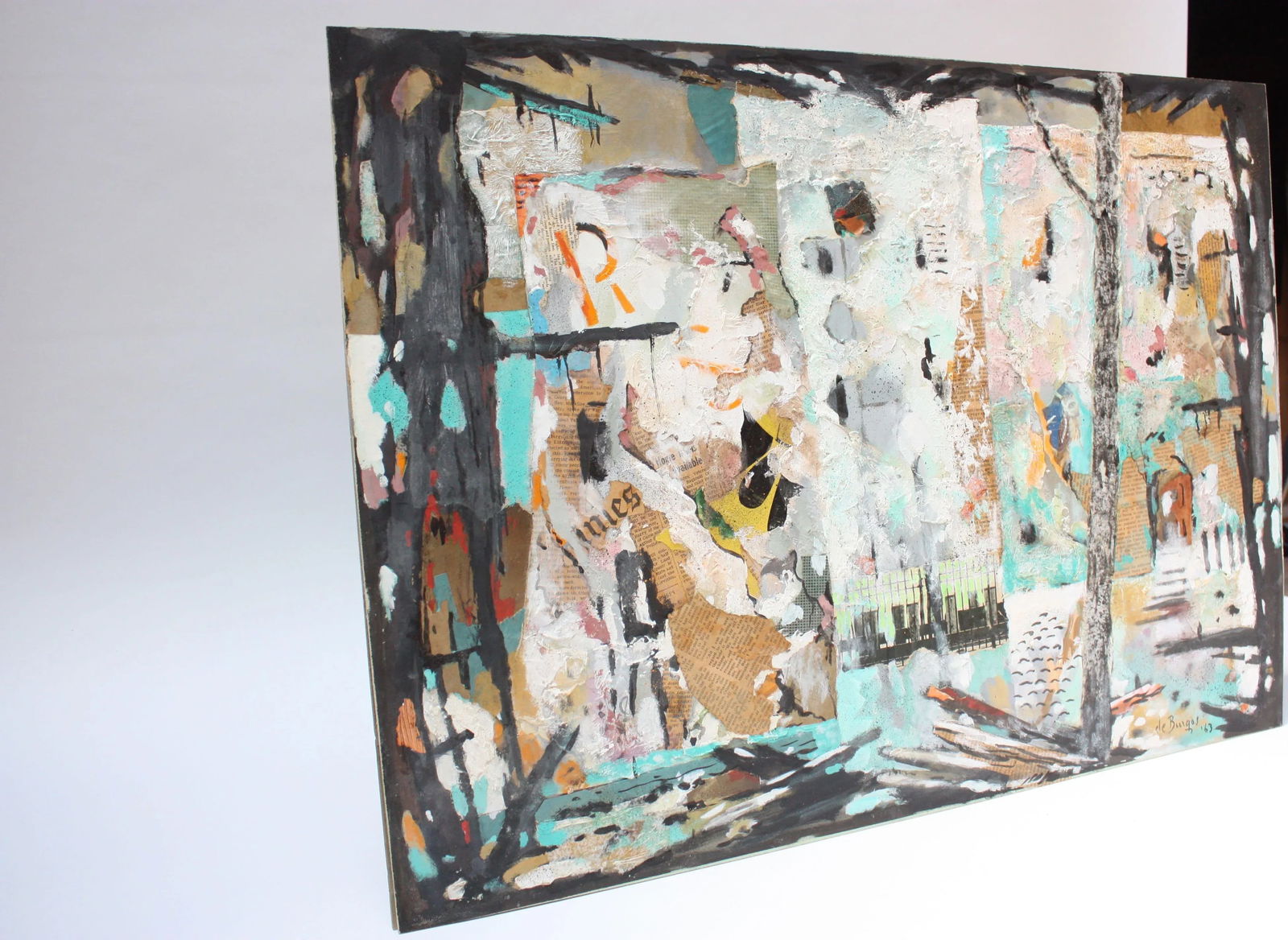 Ralph De Burgos Mixed-Media Abstract Collage - 3